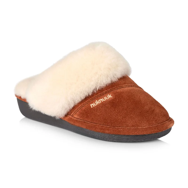 Joy Women's Slipper (Rust) Inflatable Shoe Look 