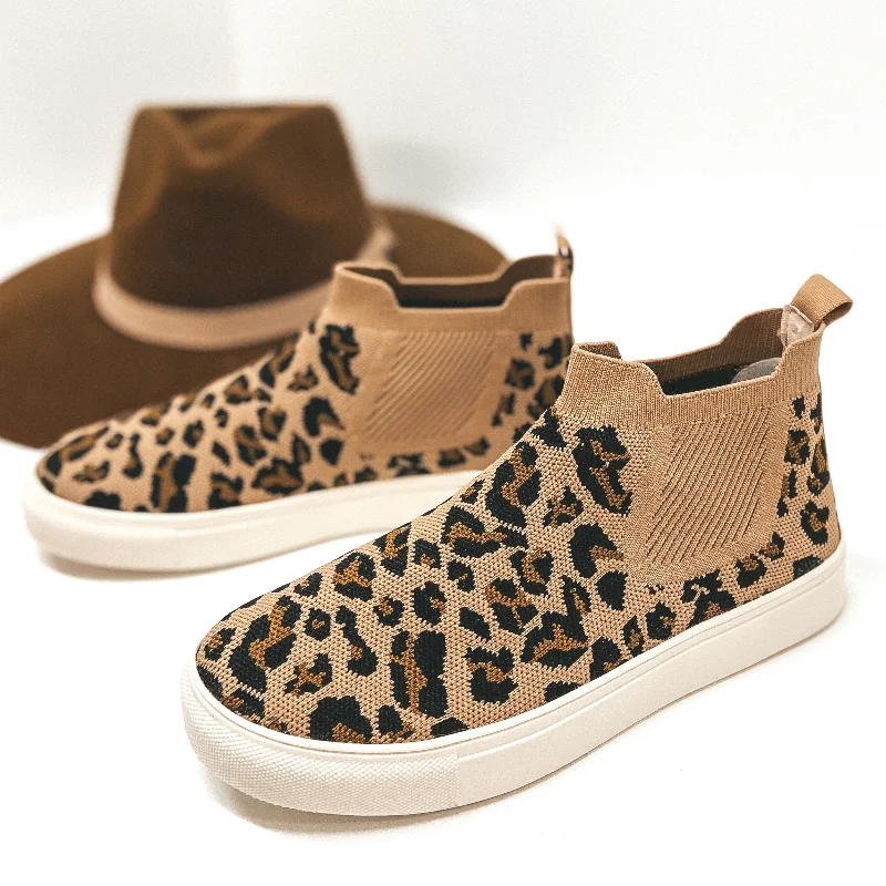 Very G | New Paths Knit Slip On High Top Sneakers in Leopard Print Skateboarding Sneaker Style Very G | New Paths Knit Slip On High Top Sneakers in Leopard Print Skateboarding Sneaker Style