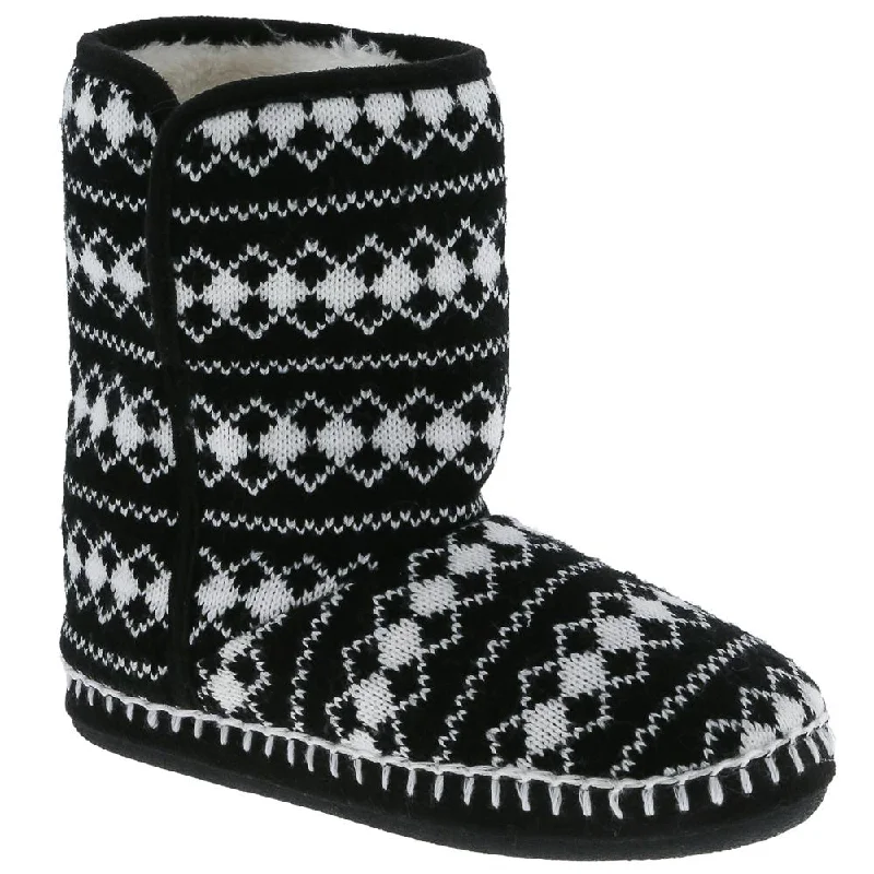 Ladies Black Diamond Knit Slipper Boot Skateboarding Sneaker Style  