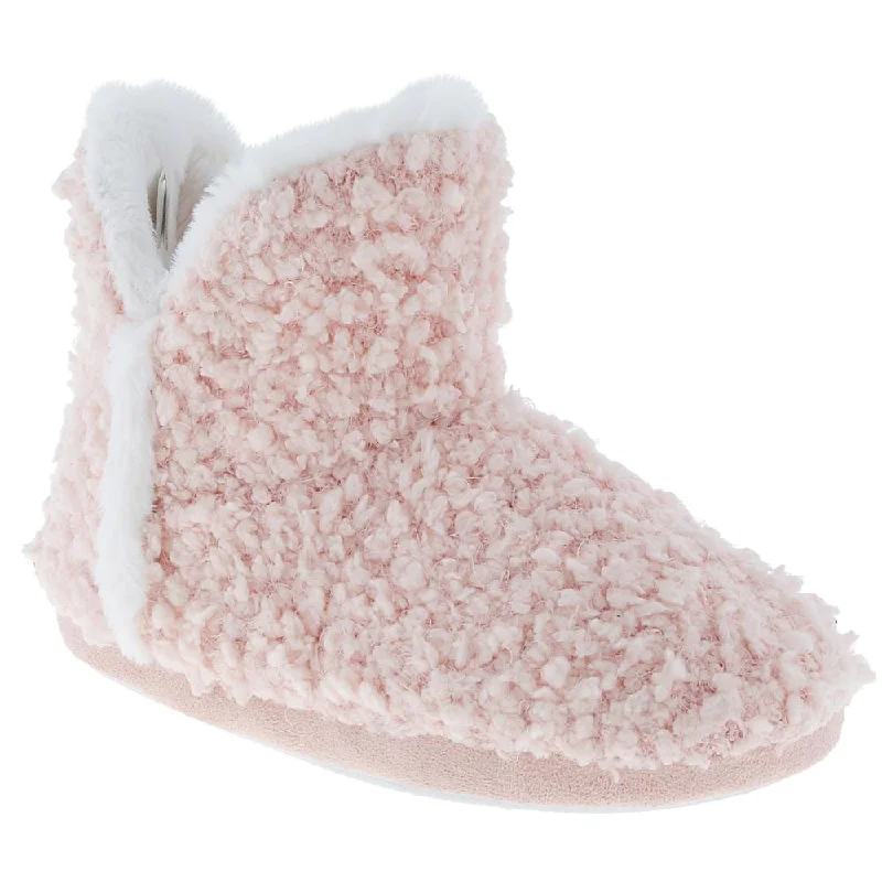 Ladies Blush Knit Slipper Boot Ankle - High Military Boot Style  