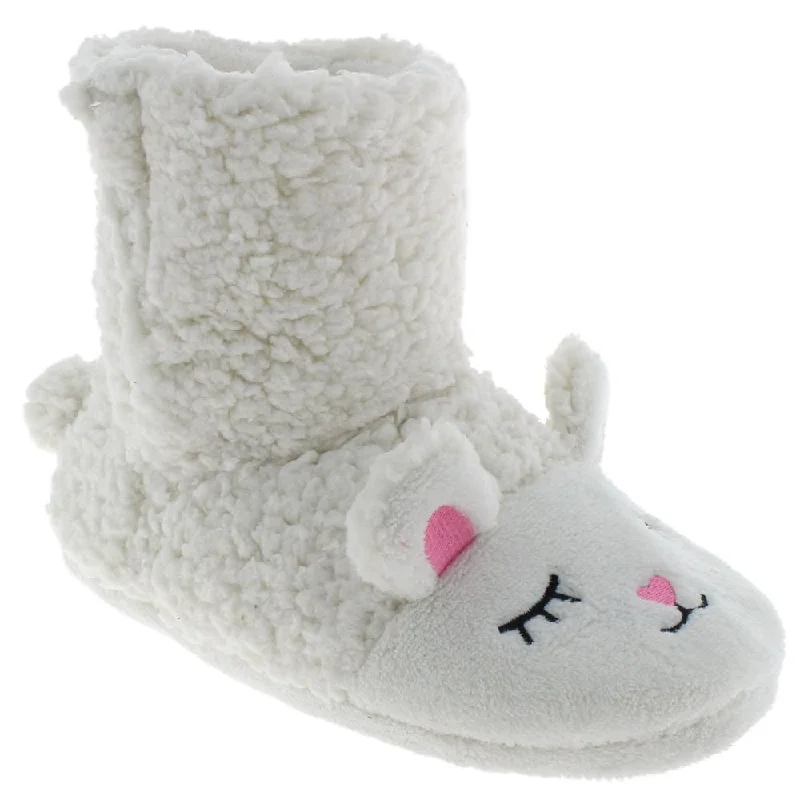 Ladies Faux Fur Sleeping Lamb Slipper Boot Memory - Foam Slipper Look  