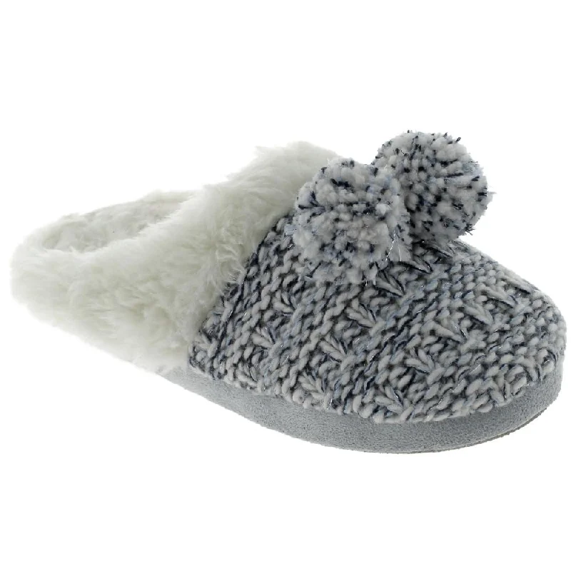 Ladies Knit Scuff Slip-On Slipper Chunky Platform Sneaker Style  