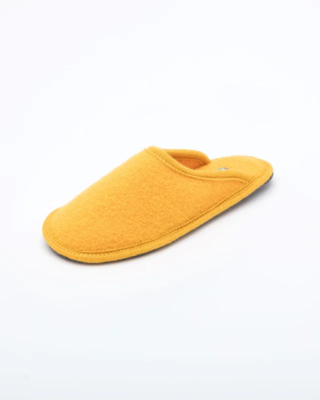 Women's Boiled Wool Stella Slipper Yellow Single - Buckle Monk Look  
