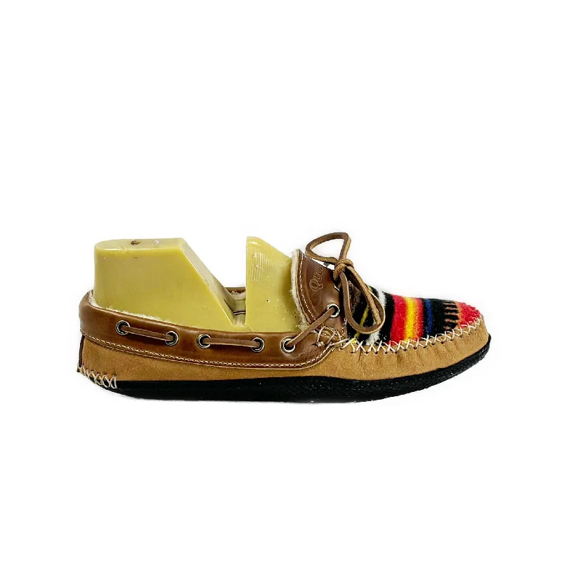 LE Women's Fireside Slipper - Acadia Chestnut Striped Shoe Style  