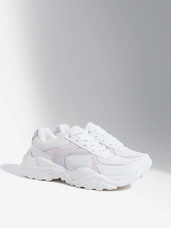 LUNA BLU Multicolour Colour-Blocked Chunky Sneakers Hemp - Material Shoe Style  