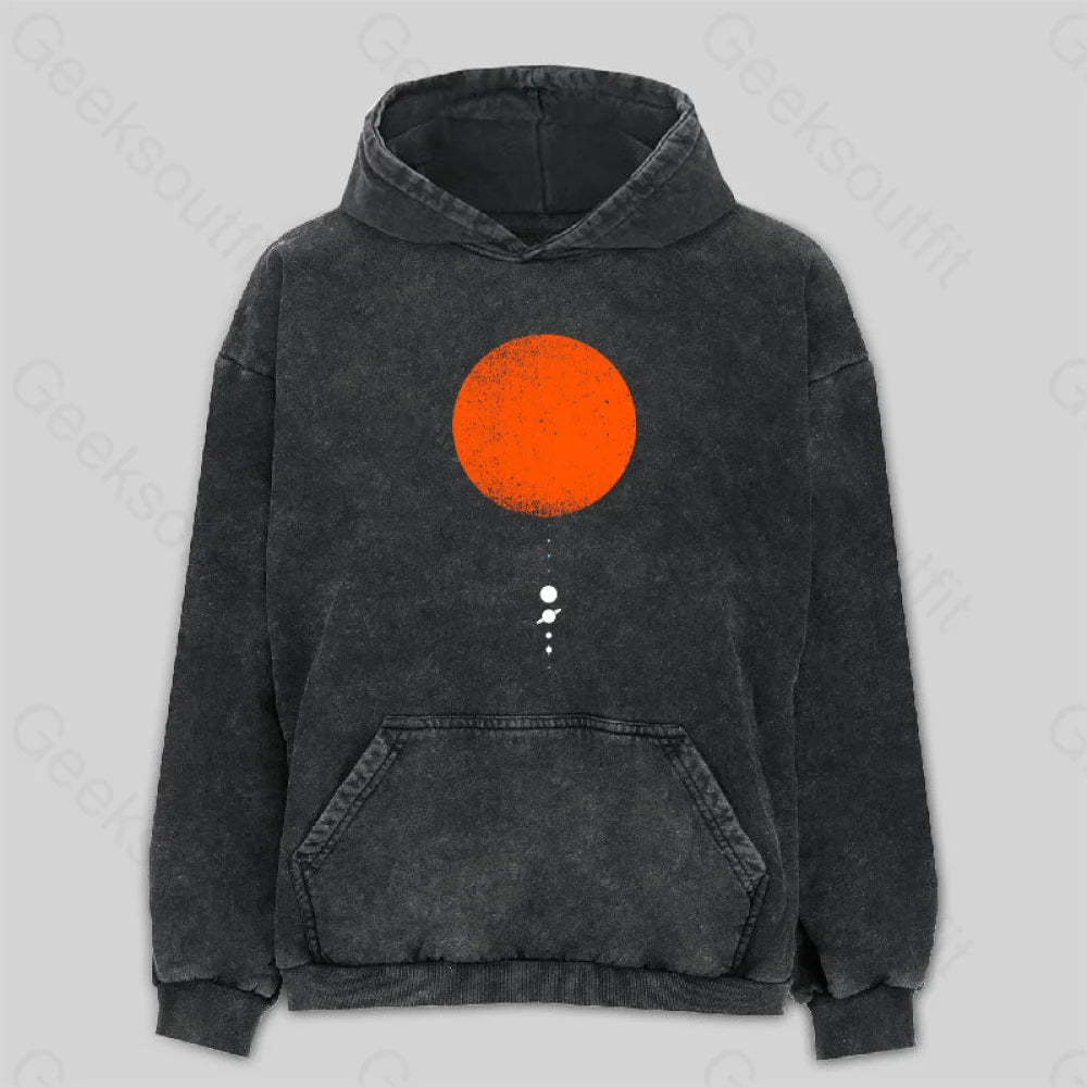 Minimal Solar System Washed Hoodie