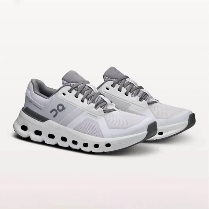 On Women's Cloudrunner 2 Shoes - Frost / White Smart - Shoe Functionality Style  