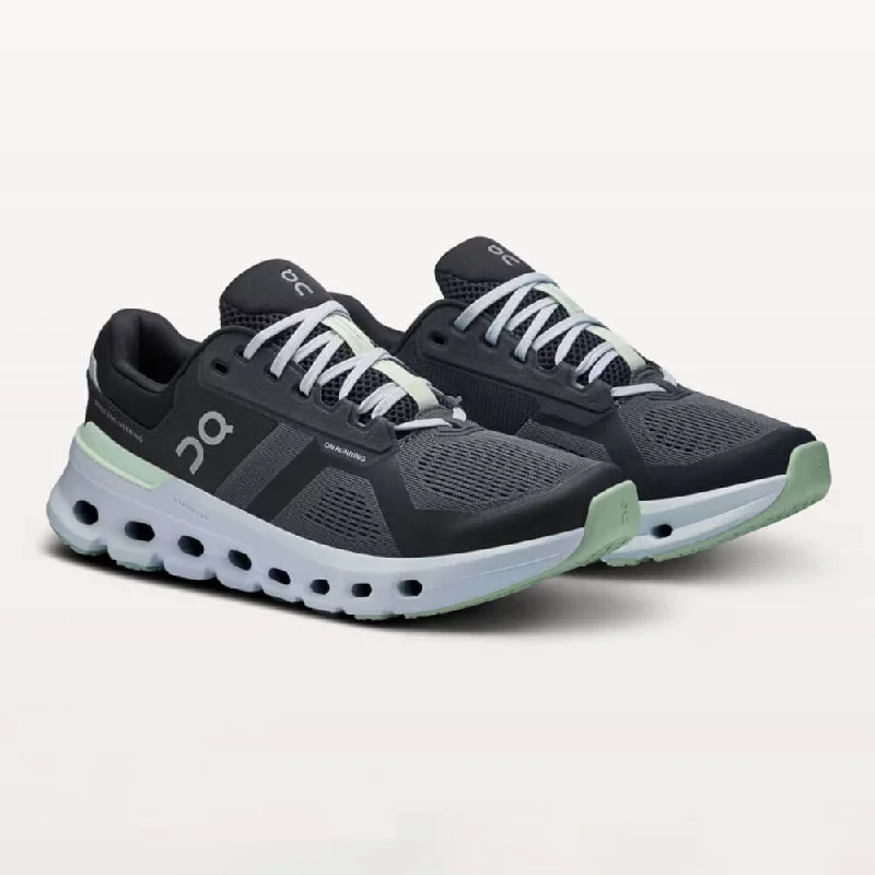 On Women's Cloudrunner 2 Shoes - Shadow / Lima Athleisure Derby Style  