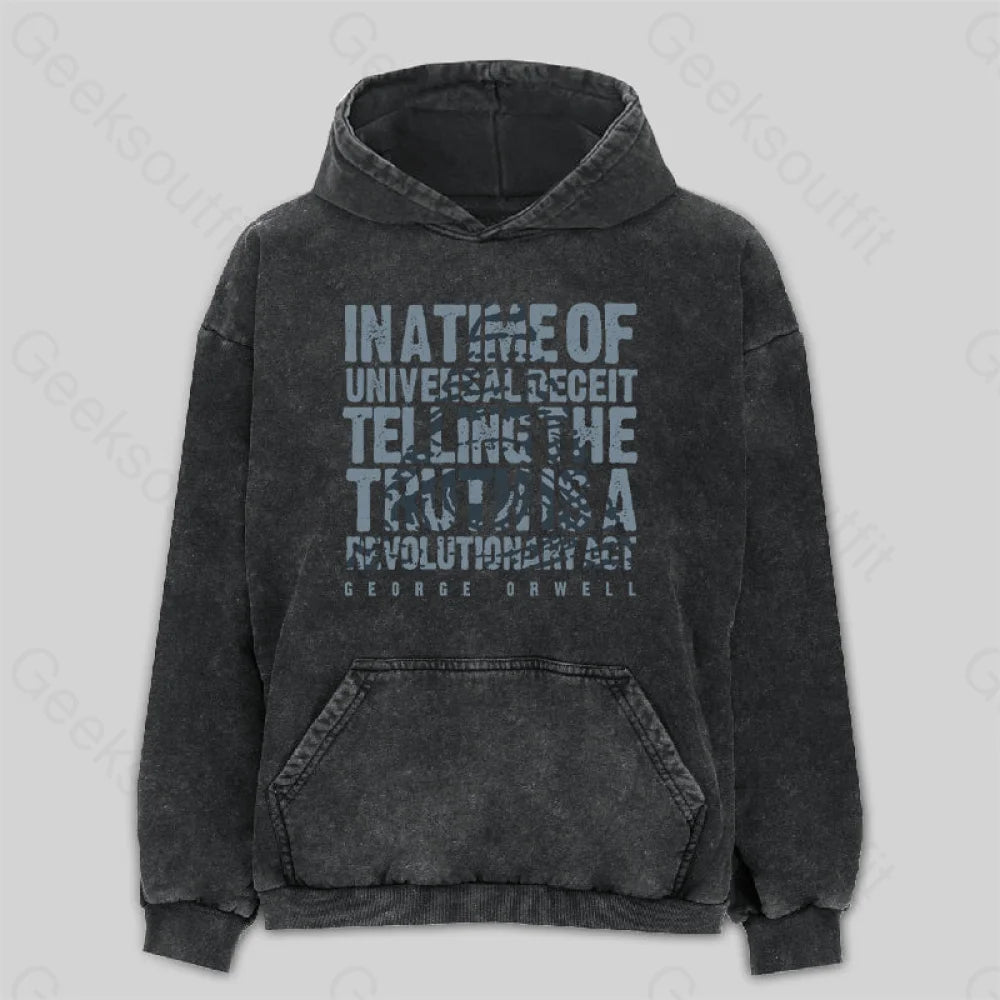 Orwellian Truth Washed Hoodie