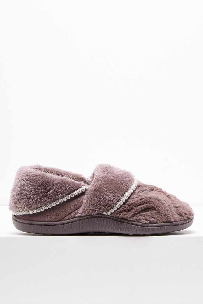 Plush Fur Closed Slipper Natural Waterproof Hiking Boot Design  