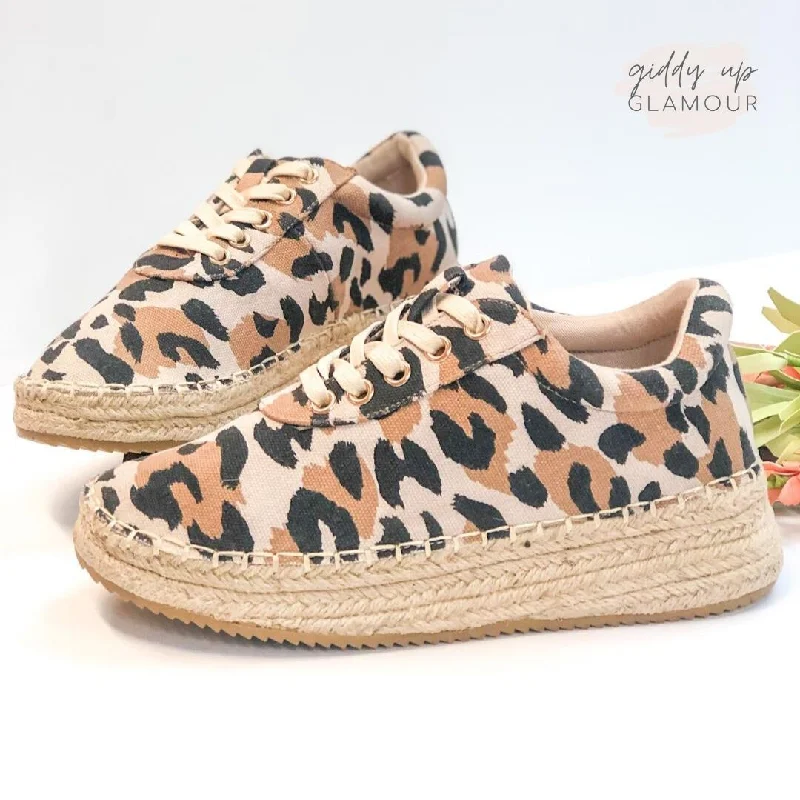 Last Chance Size 6 | Ready to Roam Lace Up Espadrille Sneakers in Leopard Art Deco - Inspired Shoe Look Last Chance Size 6 | Ready to Roam Lace Up Espadrille Sneakers in Leopard Art Deco - Inspired Shoe Look