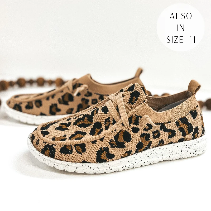 Last Chance Size 8 & 8.5 | Very G | Have To Run Knit Stretch Slip On Loafers with Laces in Leopard Print Dressy Chelsea Boot Style Last Chance Size 8 & 8.5 | Very G | Have To Run Knit Stretch Slip On Loafers with Laces in Leopard Print Dressy Chelsea Boot Style