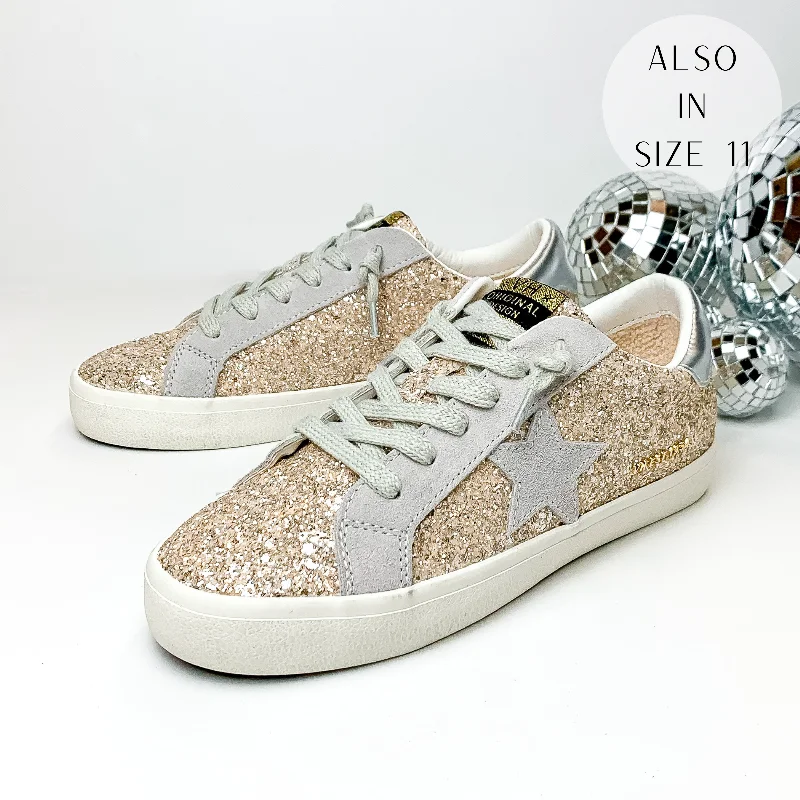 Vintage Havana | Palmer Sneakers in Champagne Glitter Art Deco - Inspired Shoe Look  