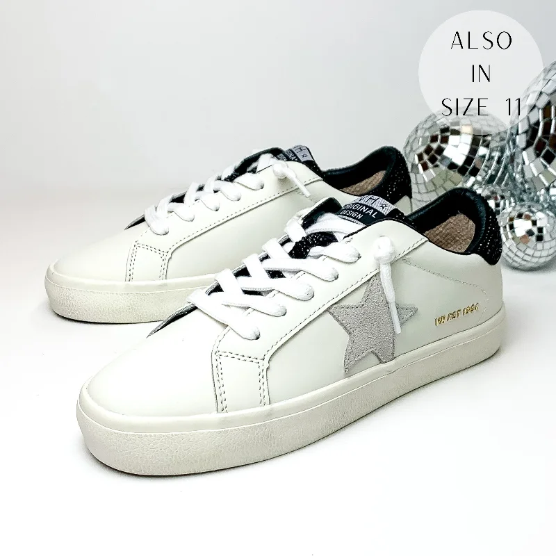 Vintage Havana | Raz Sneakers in White with Black Crystals Sustainable Shoe Design  