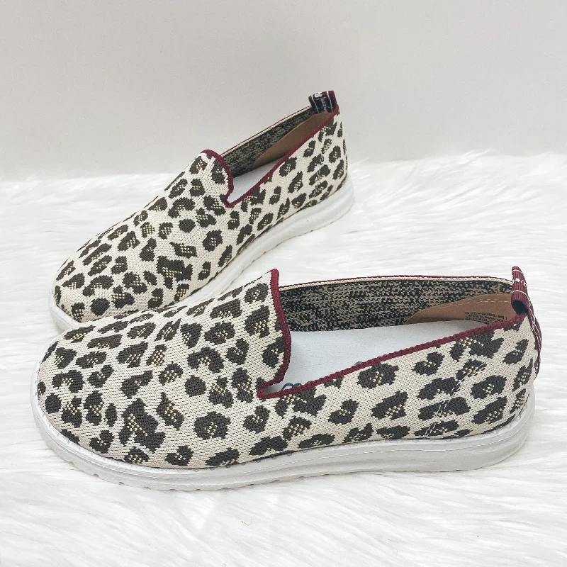 Very G | Sporting Style Knit Slip On Sneakers in Ivory Leopard Chunky Platform Sneaker Style Very G | Sporting Style Knit Slip On Sneakers in Ivory Leopard Chunky Platform Sneaker Style