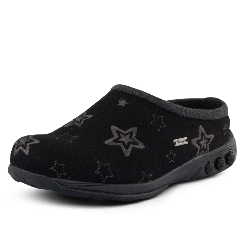 Stefani Women's Wool Clog Slipper Single - Buckle Monk Look  
