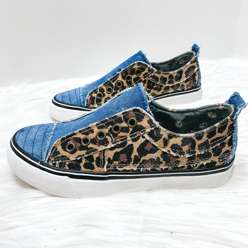 Last Chance Size 6 | Very G | Two Sides of the Story Two-Toned Slip On Sneakers in Leopard and Denim | ONLY 1 LEFT! Rubber - Sole Plimsoll Look Last Chance Size 6 | Very G | Two Sides of the Story Two-Toned Slip On Sneakers in Leopard and Denim | ONLY 1 LEFT! Rubber - Sole Plimsoll Look