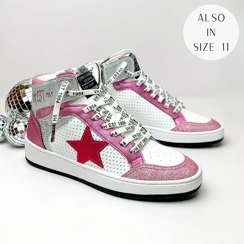 Vintage Havana | Dream High Top Sneakers in Pink Swirl Brogue Oxford Aesthetic 