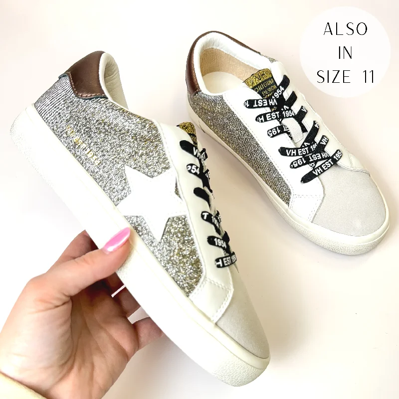Vintage Havana | Flair 22 Sneakers in Black and Gold Metallic Monochromatic Shoe Look  
