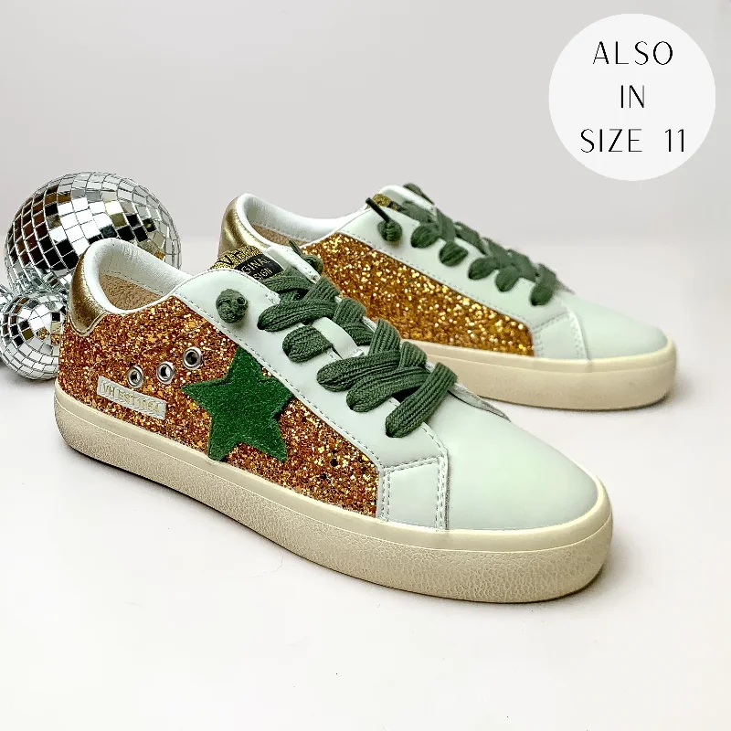 Vintage Havana | Flair 9 Sneakers in Gold Glitter Multi Dressy Chelsea Boot Style 