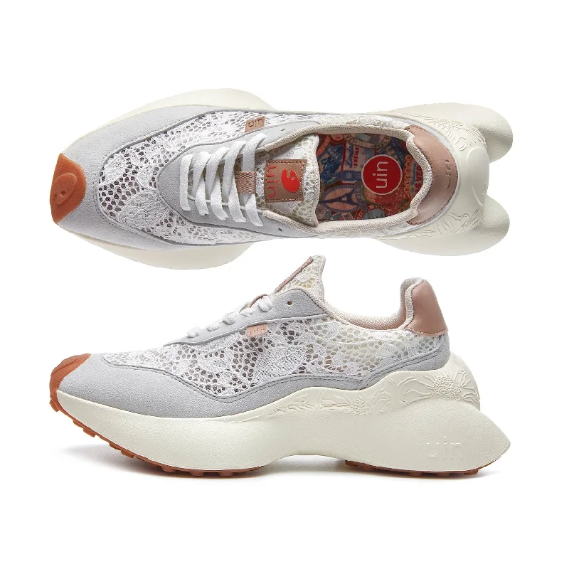 Light Grey Lleida VII Women Checkered Shoe Pattern Look  