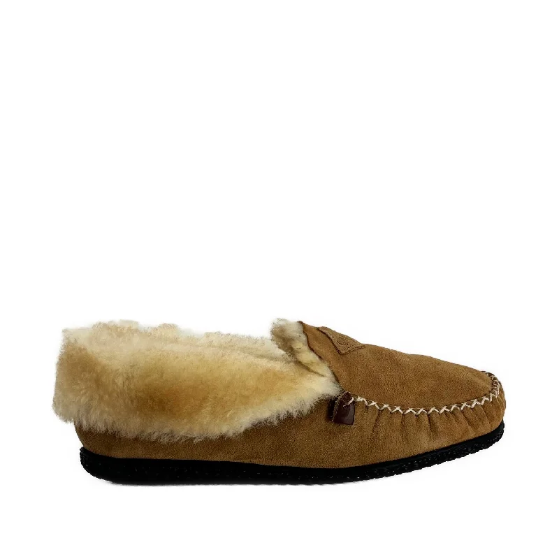 In Stock Women’s Cuddle ESQ Slipper: Chestnut Retro Plimsoll Style  