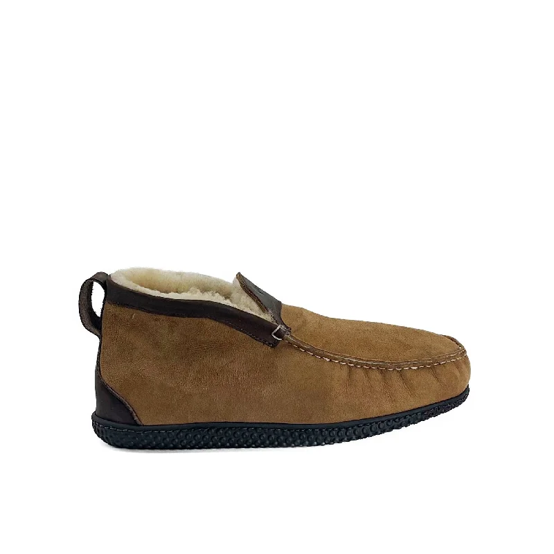 In Stock Women’s Quad ESQ Slipper: Chestnut Combat - Inspired Military Boot Look  