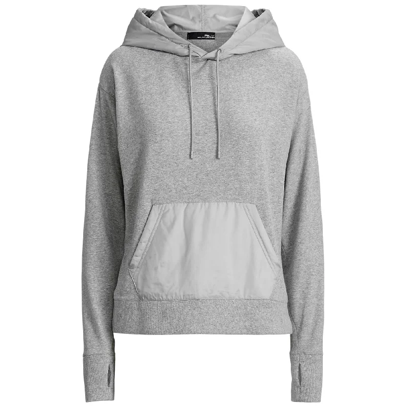 Womens Logo Hybrid Jersey Hoodie Light Grey Heather - SS24