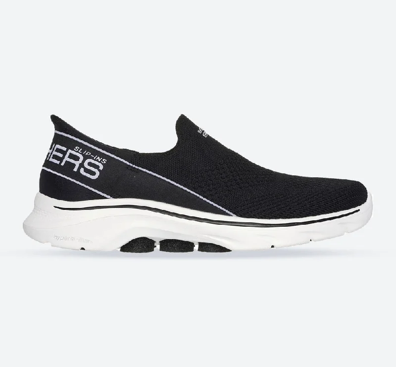 Women's Wide Fit Skechers 125231 Slip-ins Go Walk 7 Mia Sneakers Leather Driving Shoe Style  