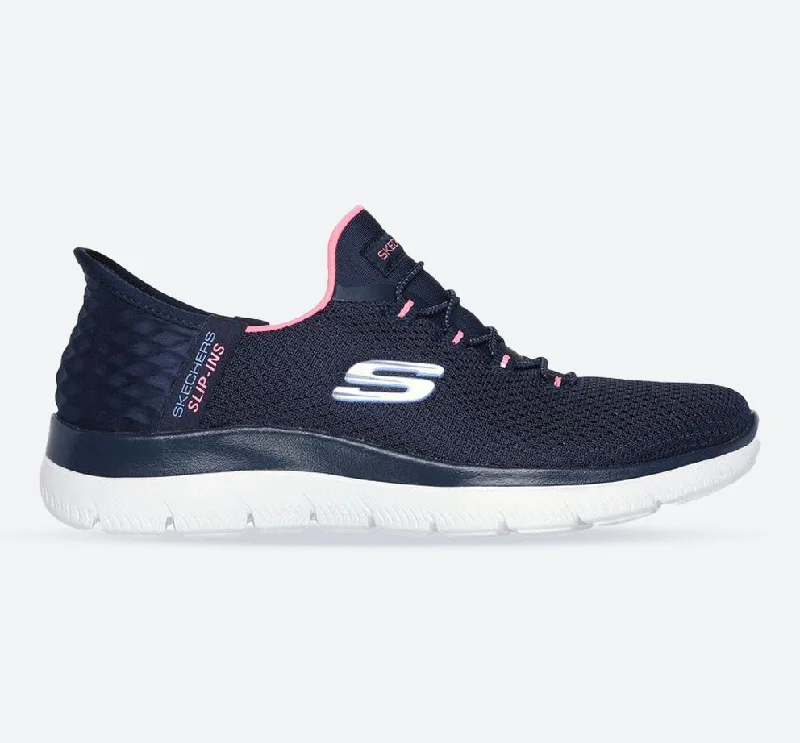 Women's Wide Fit Skechers 150123 Slip-ins  Summits Diamond Dream Sneakers Glow - in - the - Dark Shoe Design  